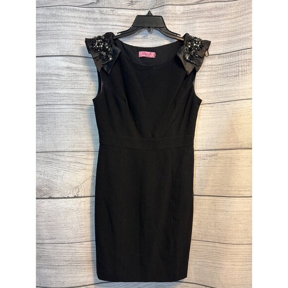 Eliza J New York Sleeveless Sheath Dress With Embellished Shoulders -Size 6 - Picture 1 of 5